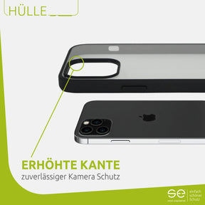 1x se® Hard-Cover Schutzhülle (matt-schwarz) Apple iPhone 12 Pro Max