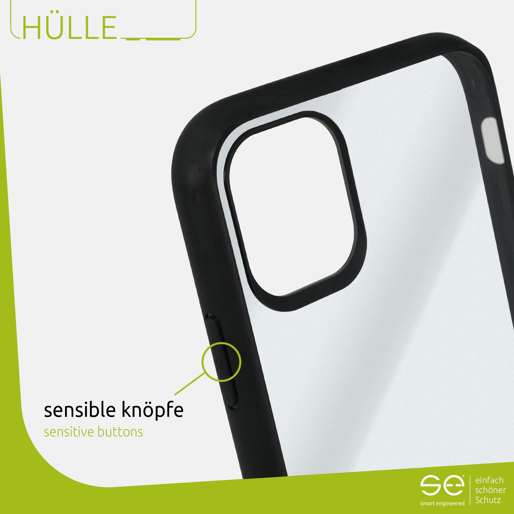 1x se® Hard-Cover Schutzhülle (matt-schwarz) Apple iPhone 11 Pro Max