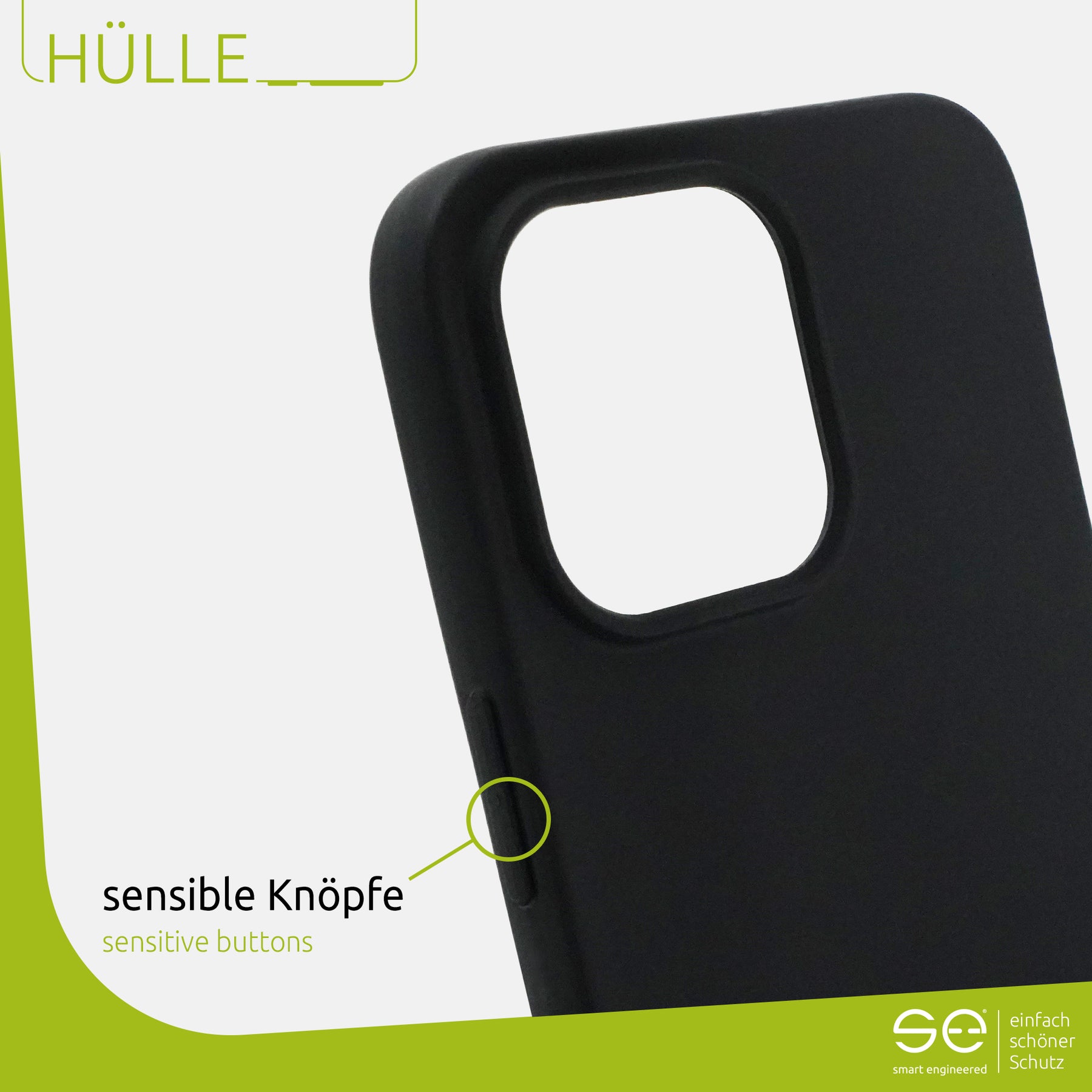 1x se® Soft-Cover Schutzhülle (matt-schwarz) Apple iPhone 13 mini