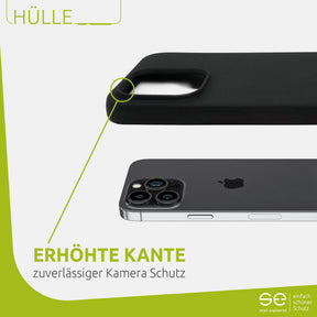 1x se® Soft-Cover Schutzhülle (matt-schwarz) Apple iPhone 13 Pro Max