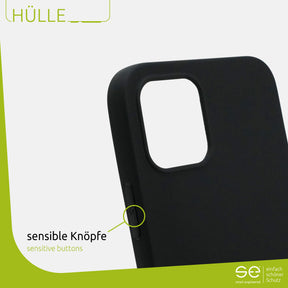 1x se® Soft-Cover Schutzhülle (matt-schwarz) Apple iPhone 12