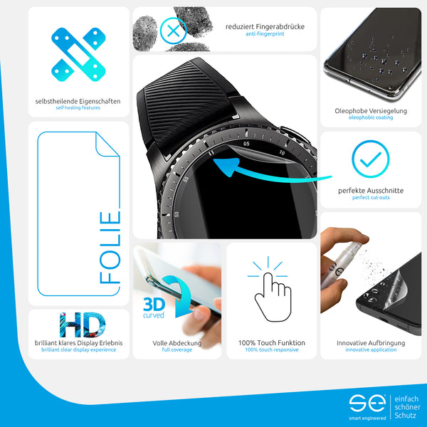 4x se® 3D Schutzfolie Samsung Gear S3 Frontier