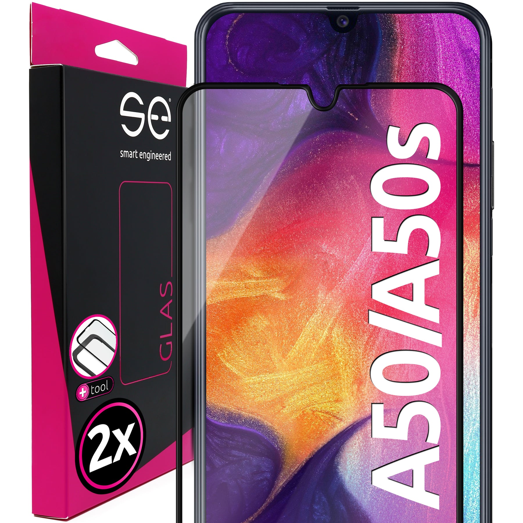 2x se® 3D Panzerglas Samsung Galaxy A50, Galaxy A50s