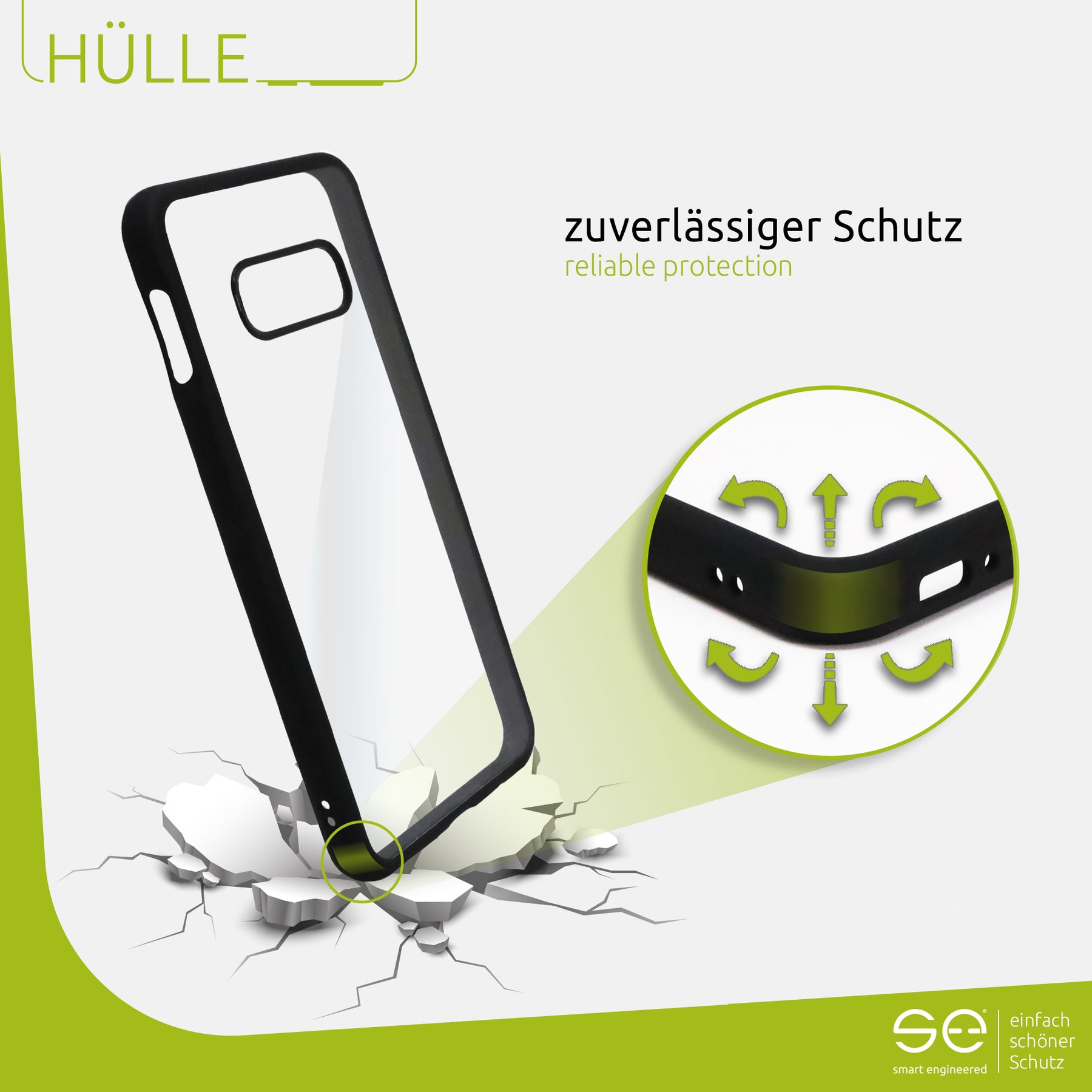 1x se® Hard-Cover Schutzhülle (matt-schwarz) Samsung Galaxy S10e