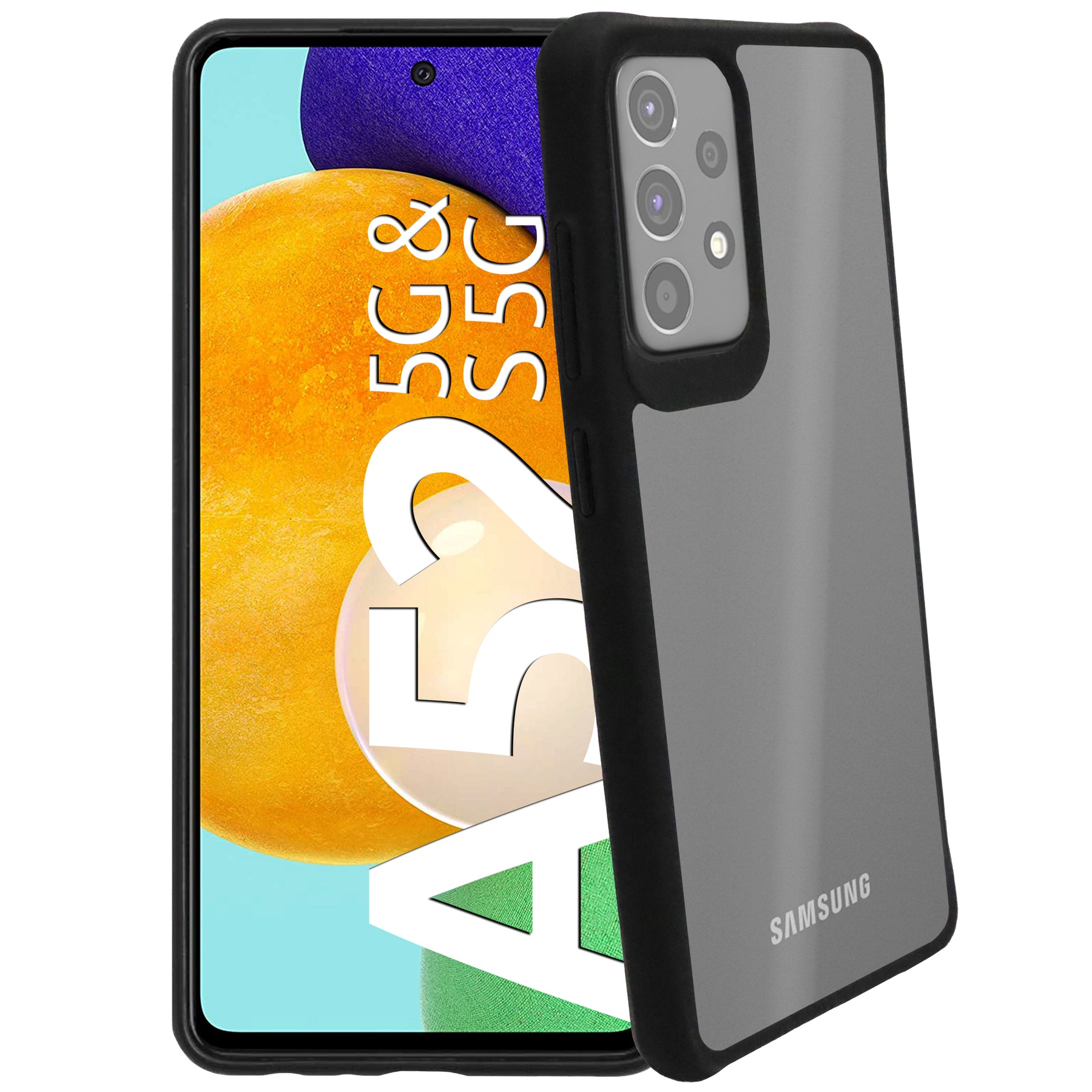 1x se® Hard-Cover Schutzhülle (matt-schwarz) Samsung Galaxy A52