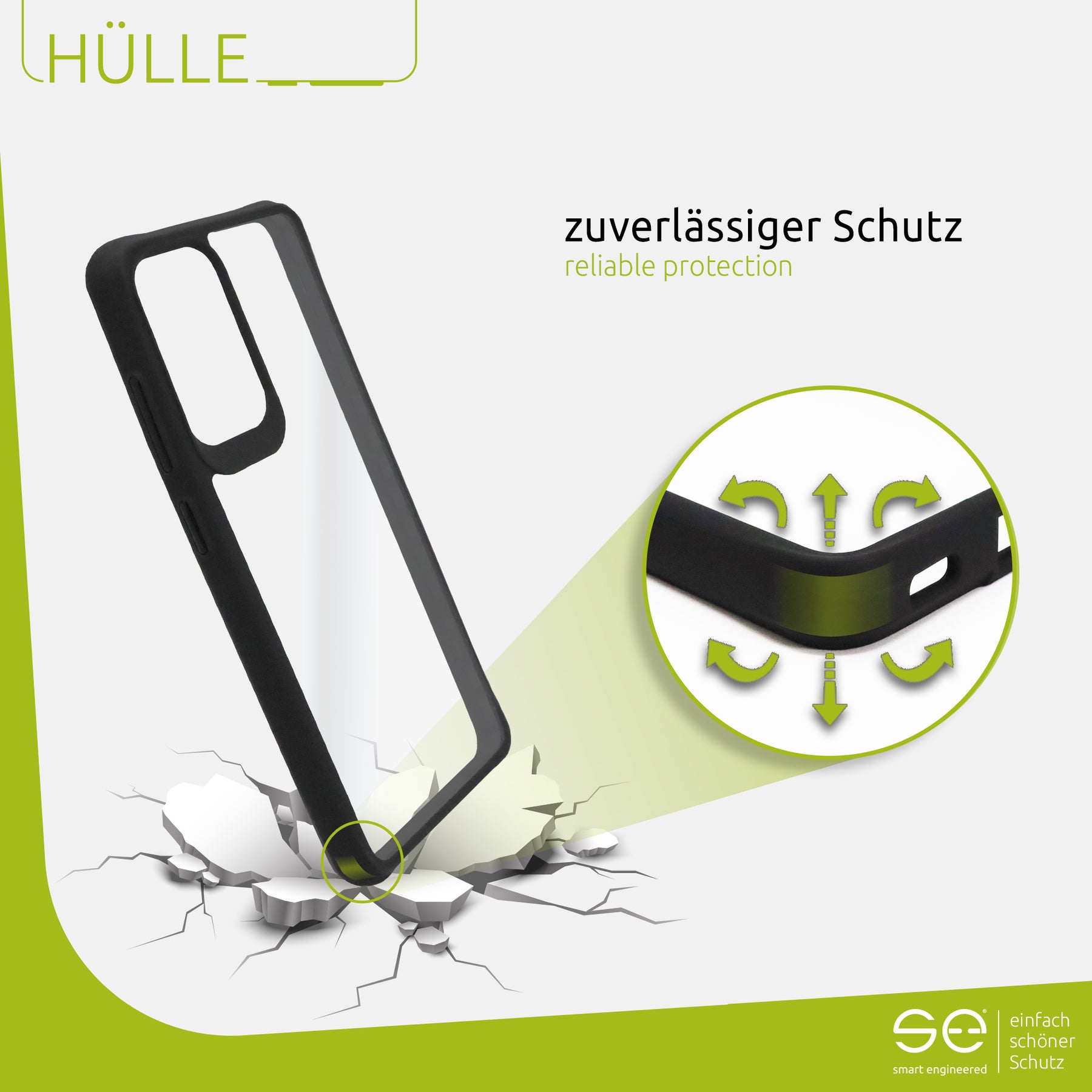 1x se® Hard-Cover Schutzhülle (matt-schwarz) Samsung Galaxy A52