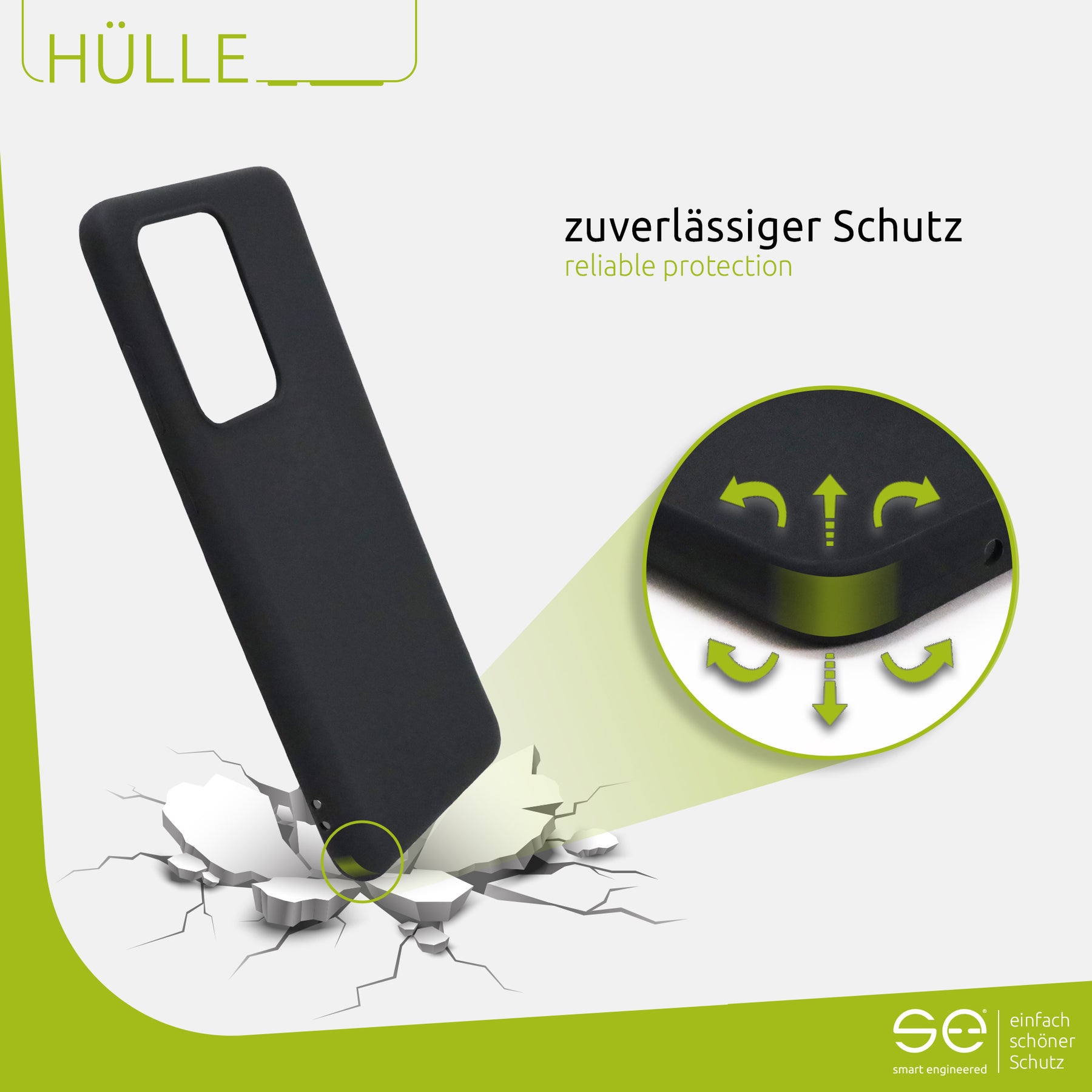 1x se® Soft-Cover Schutzhülle (matt-schwarz) Samsung Galaxy S20 Ultra