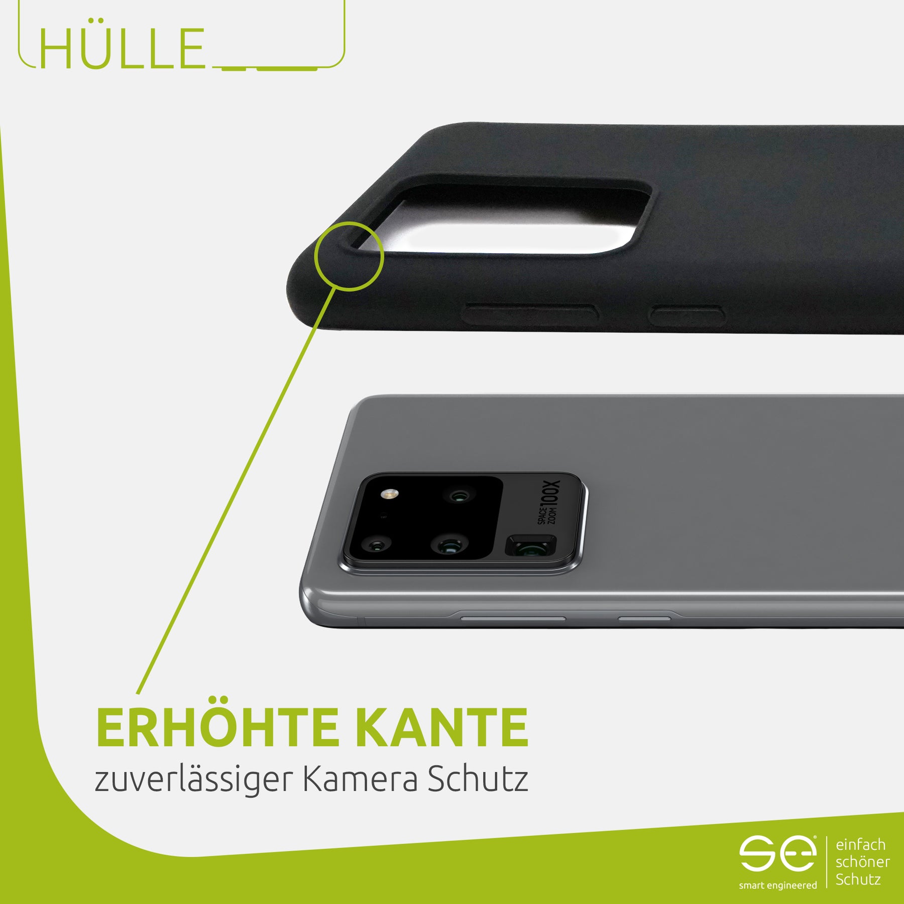 1x se® Soft-Cover Schutzhülle (matt-schwarz) Samsung Galaxy S20 Ultra