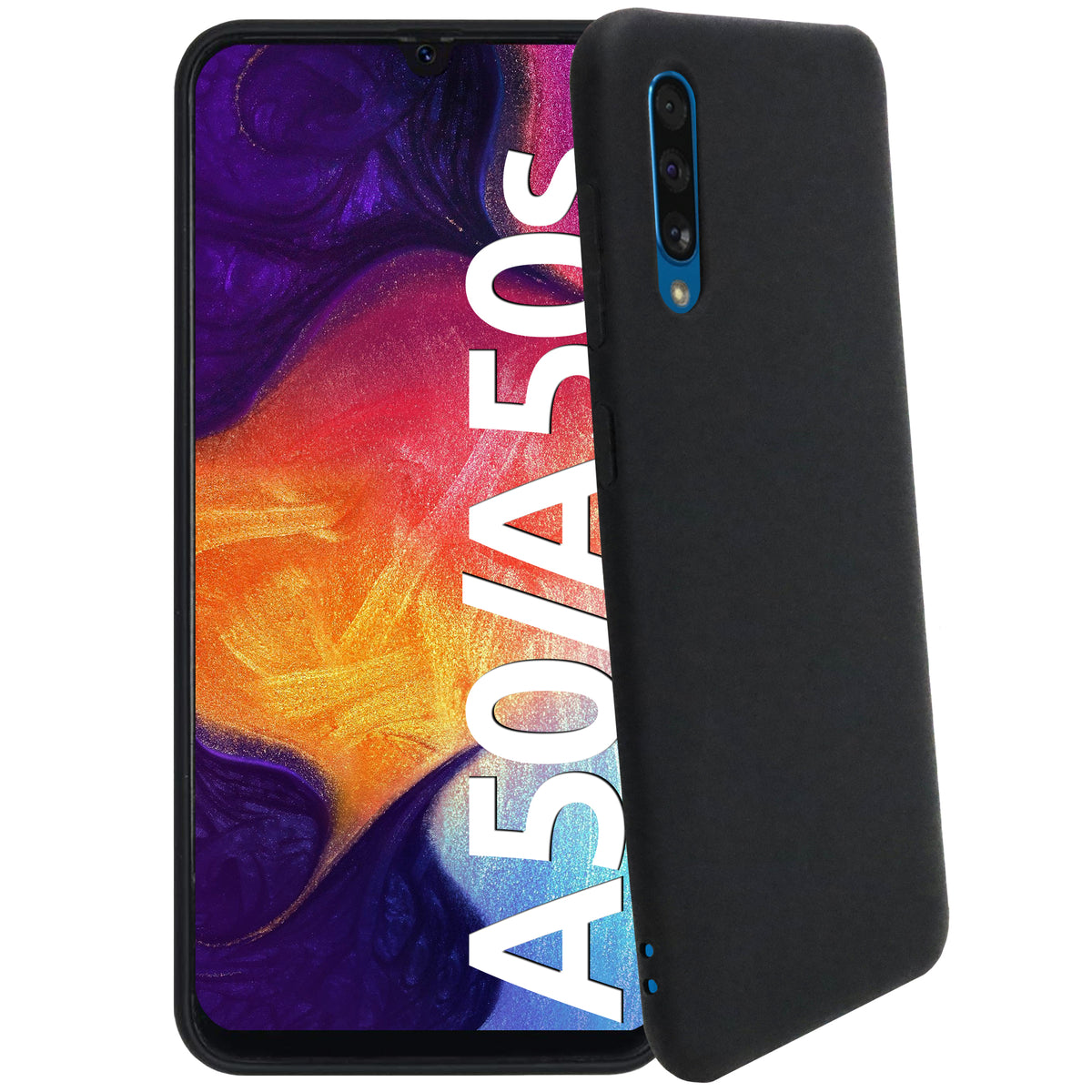 1x se® Soft-Cover Schutzhülle (matt-schwarz) Samsung Galaxy A50, Galaxy A50s