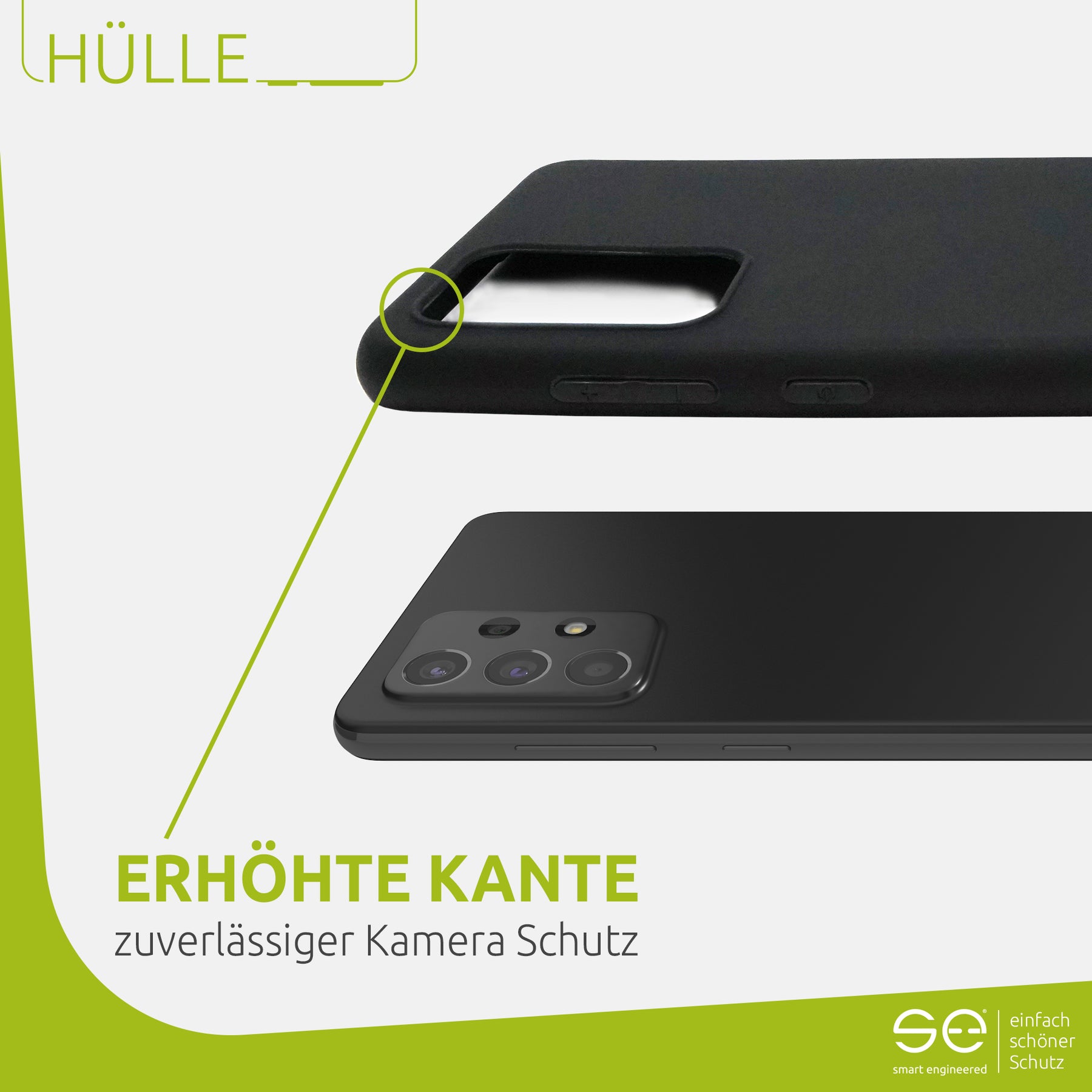 1x se® Soft-Cover Schutzhülle (matt-schwarz) Samsung Galaxy A52