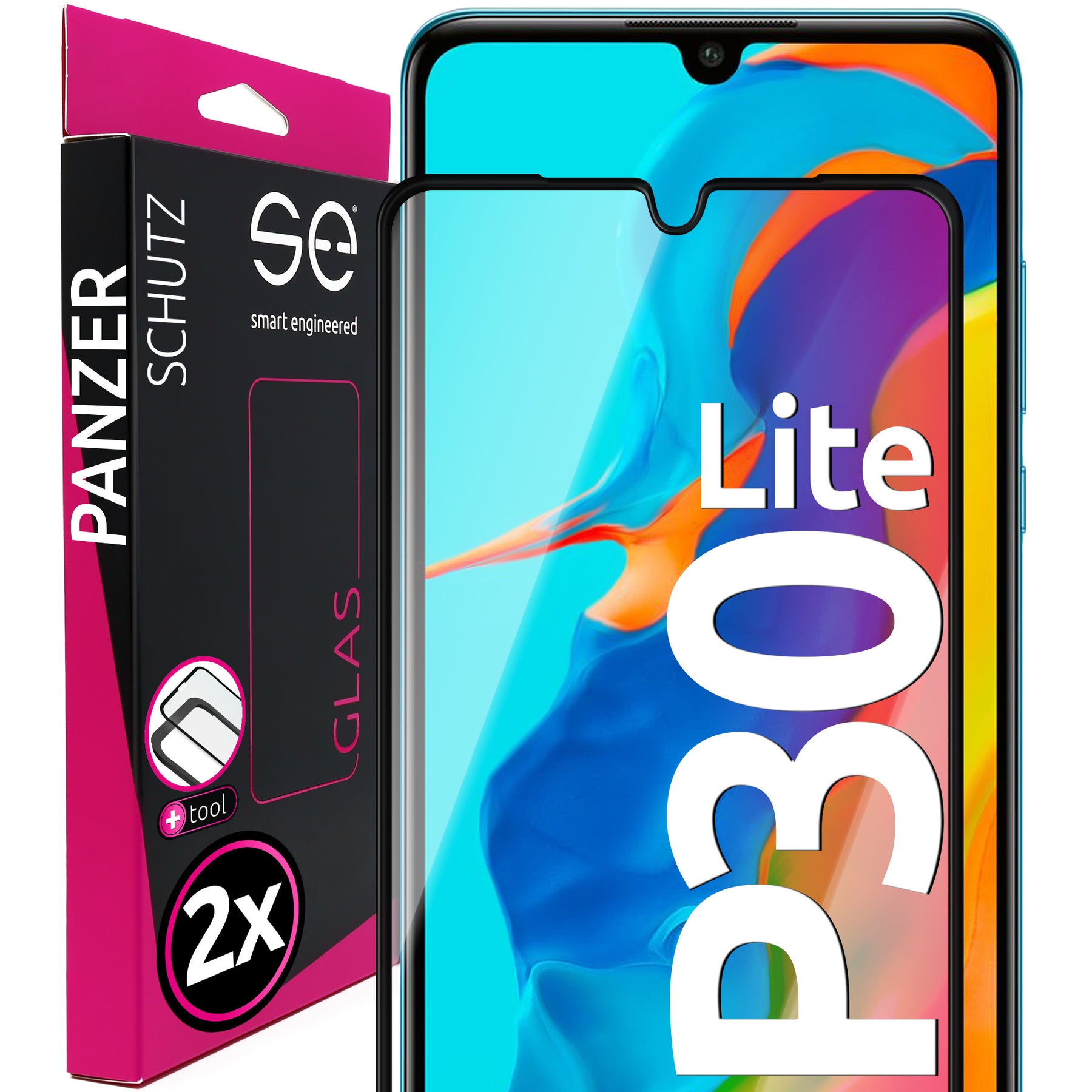 2x se® 3D Panzerglas Huawei P30 Lite