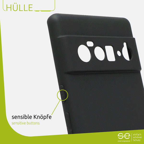 1x se® Soft-Cover Schutzhülle (matt-schwarz) Google Pixel 6 Pro