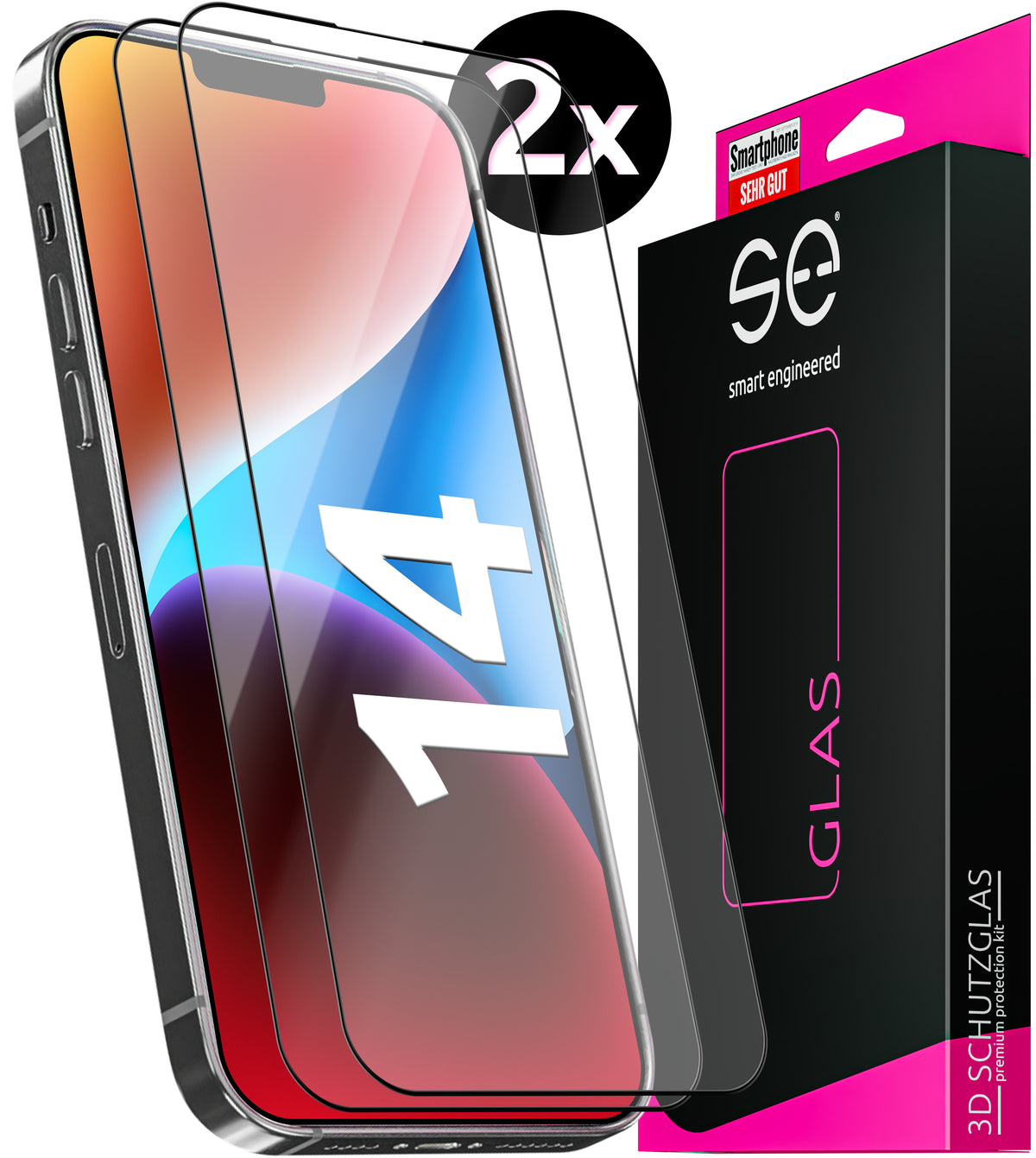 2x se® 3D Panzerglas Apple iPhone 14