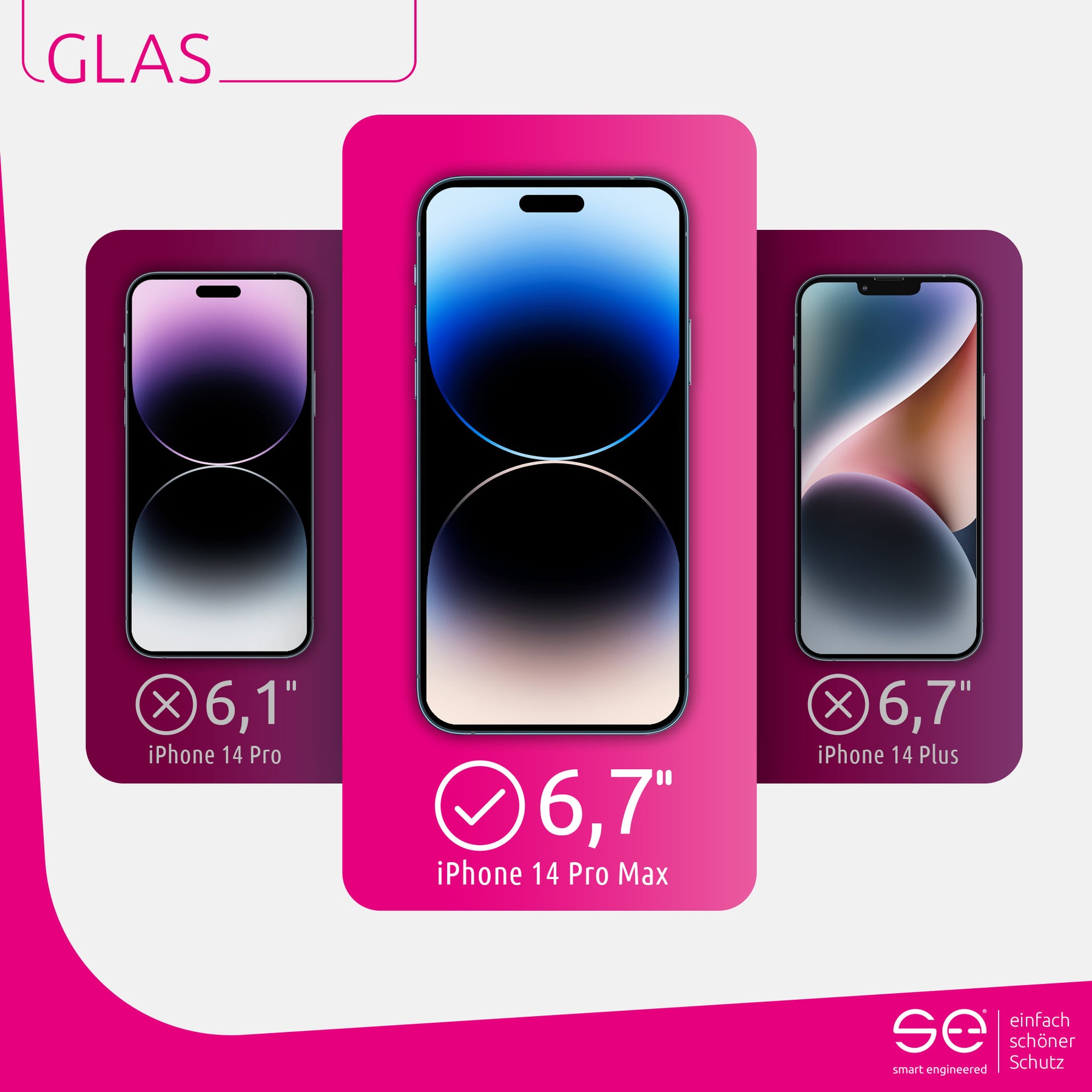 2x se® 3D Panzerglas Apple iPhone 14 Pro Max