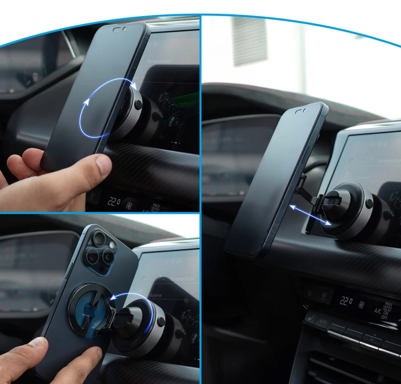 se® SNAPMOUNT in Fahrt: Kurve, Handy sitzt fest